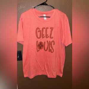 Geez Louis Graphic Tee - Coral Pink